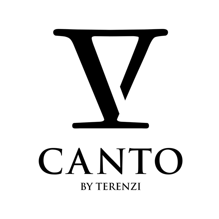  Elegant logo of V Canto - featuring an ornate letter 'V' merged with a music note, symbolizing the brand's fusion of musical inspiration with high-end Italian perfumery.