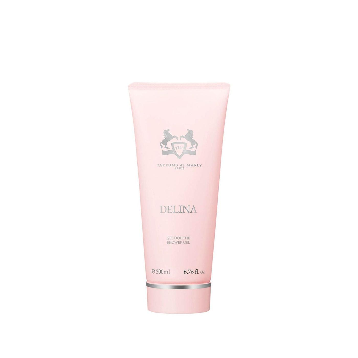 Pink skincare product with brand logo on a white background
