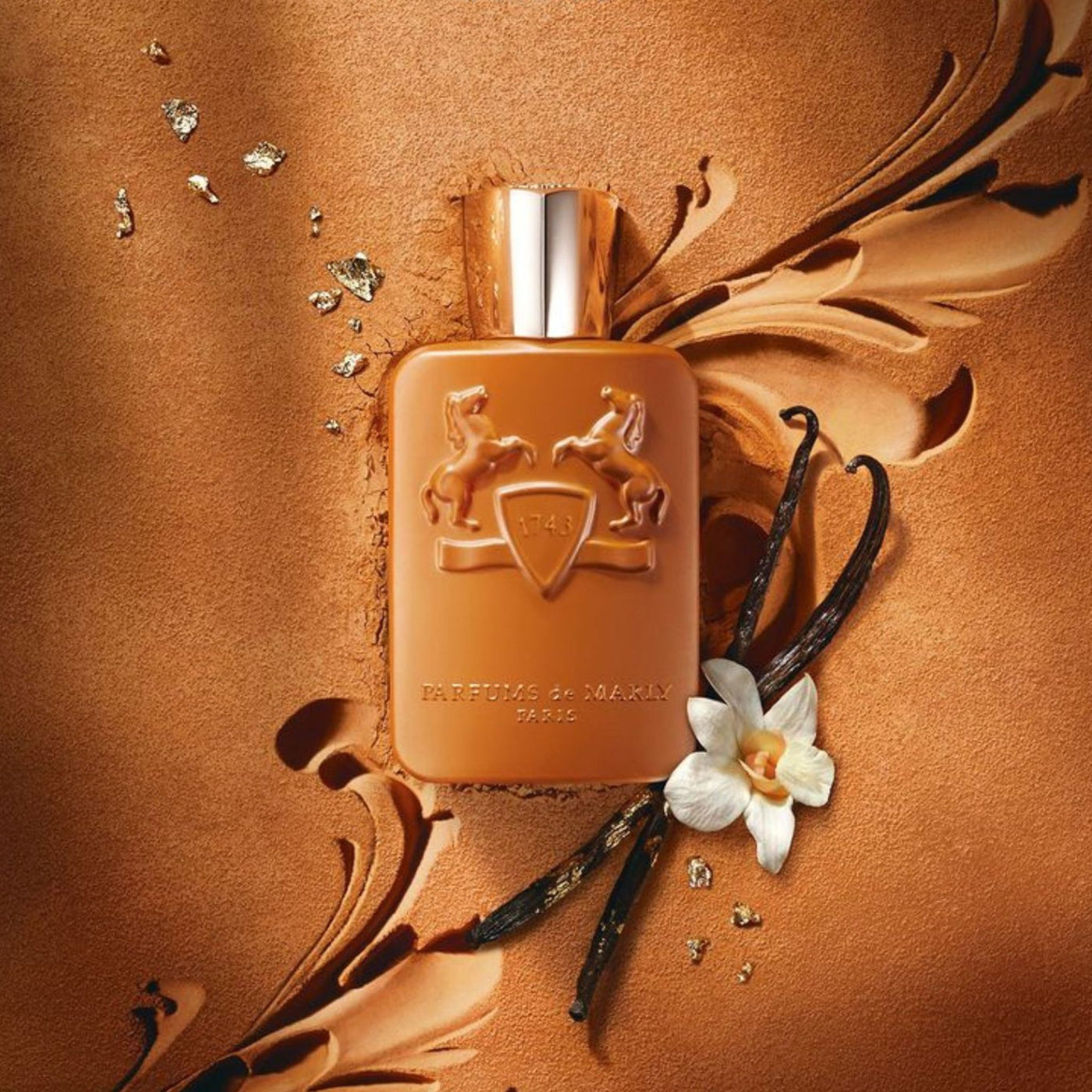 Althair Parfums de Marly Perfume Bottle on Elegant Background